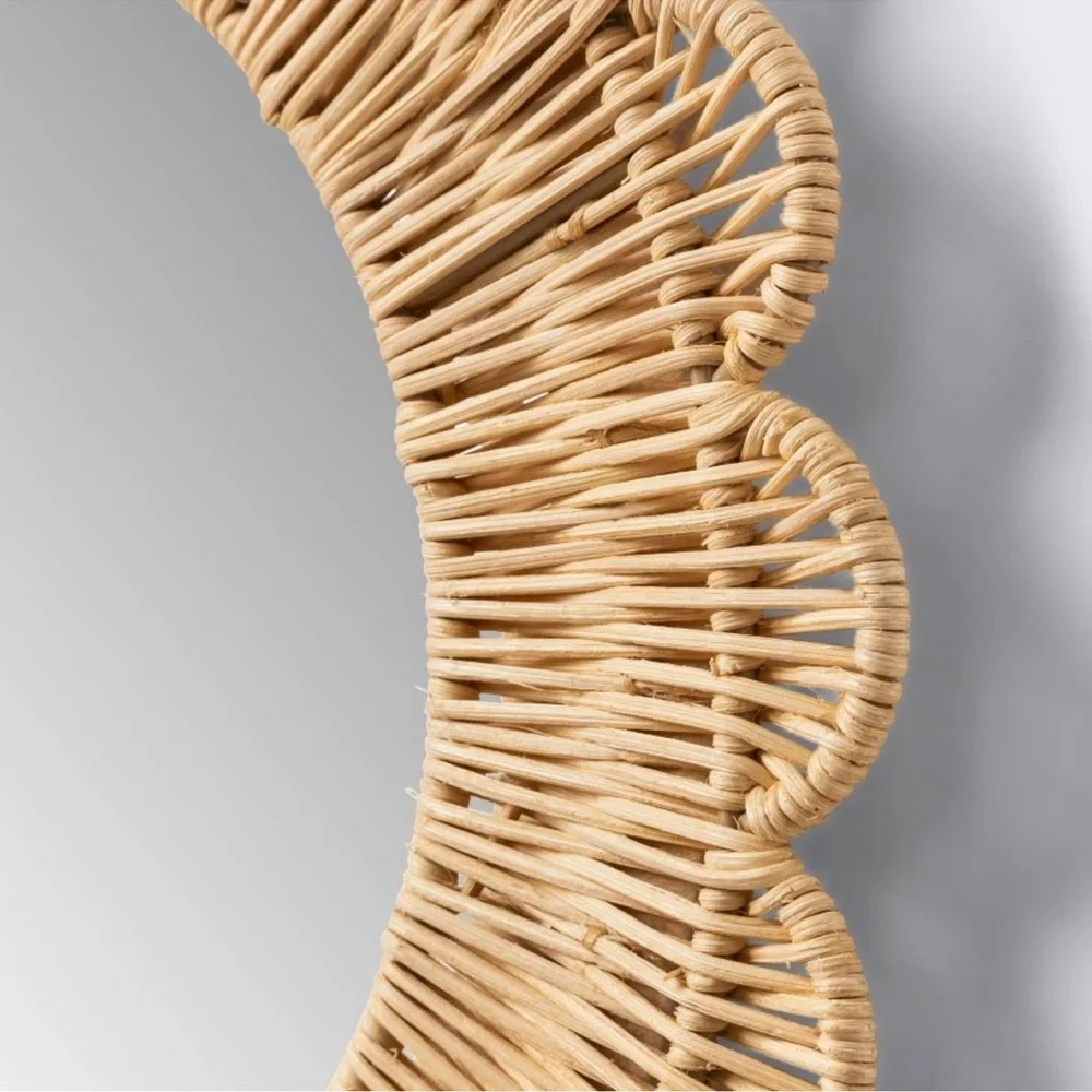 Wicker wall mirror